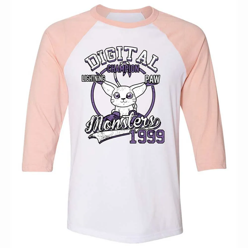 Unisex 3/4 Baseball Tee - SK8SPK4L - White/Heather Peach - 5