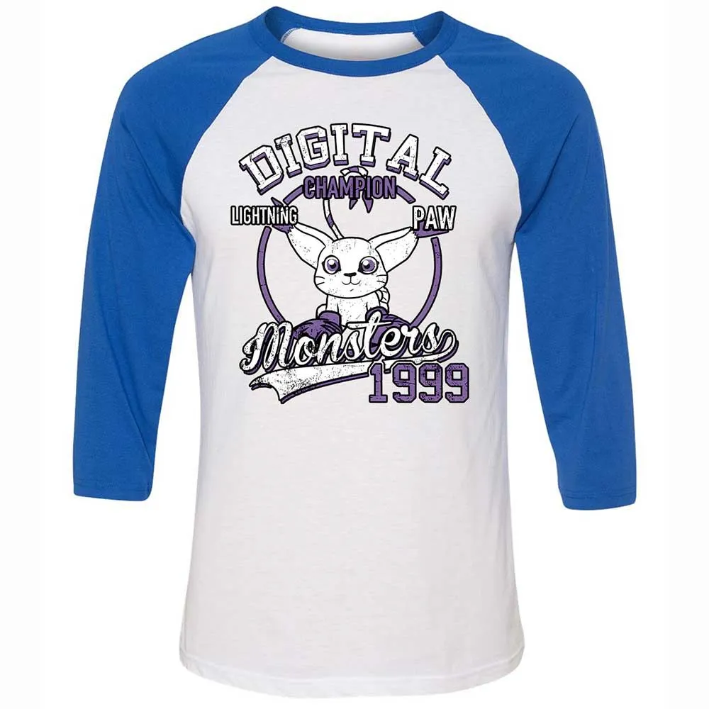 Unisex 3/4 Baseball Tee - SK8SPK4L - White/True Royal - 10