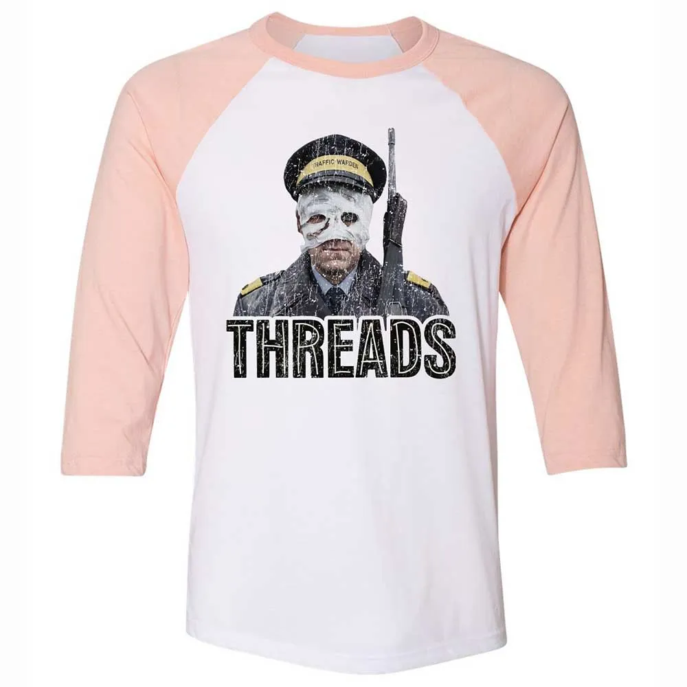 Unisex 3/4 Baseball Tee - M5NMAZC7 - White/Heather Peach - 5
