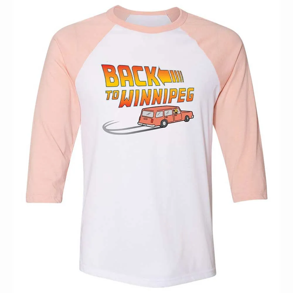 Unisex 3/4 Baseball Tee - EU8Z4K4H - White/Heather Peach - 5