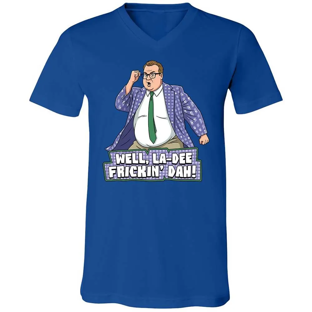 Unisex V-Neck T-Shirt - C4QNJ85R - True Royal - 3