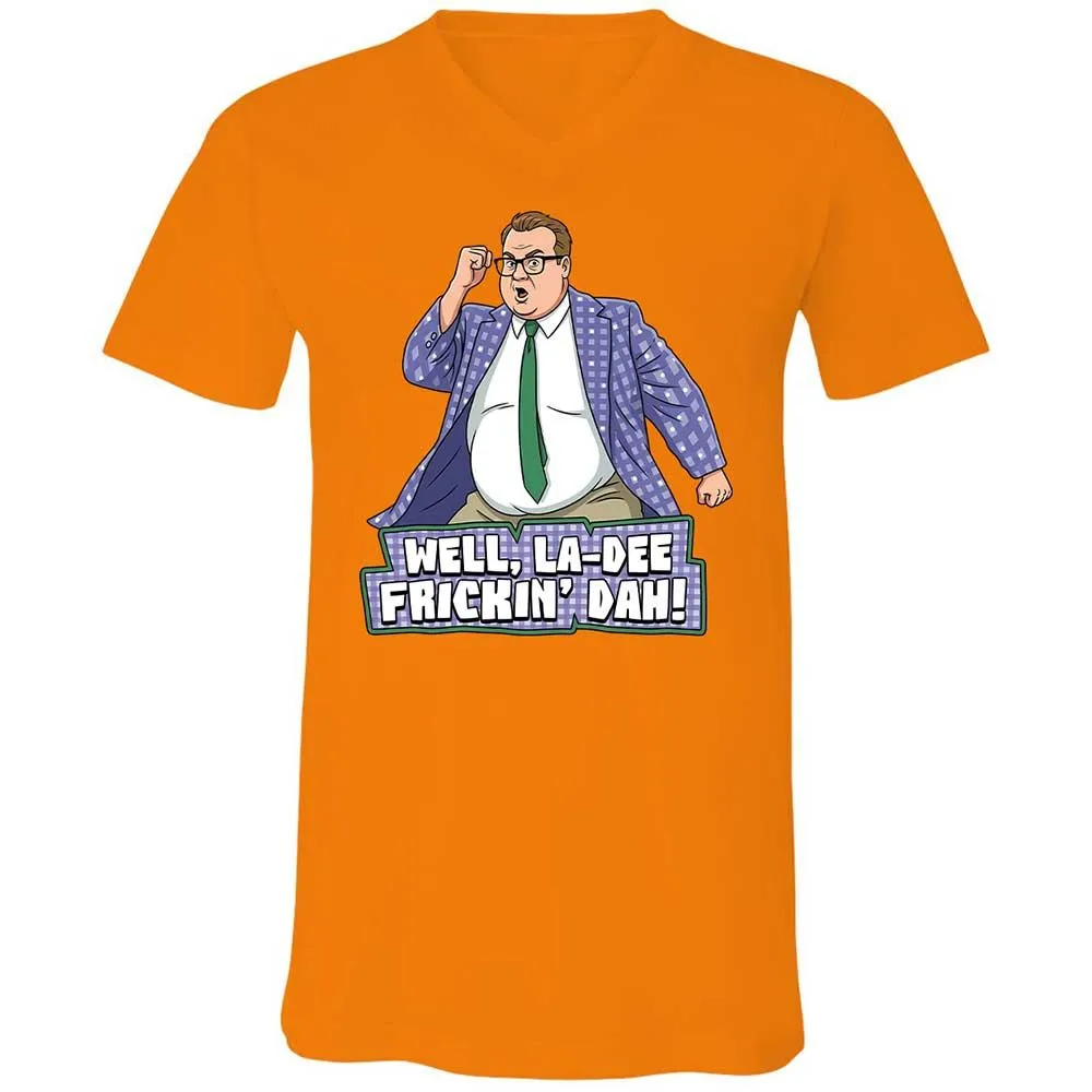 Unisex V-Neck T-Shirt - C4QNJ85R - Orange - 7