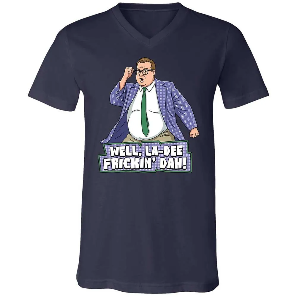 Unisex V-Neck T-Shirt - C4QNJ85R - Navy - 12
