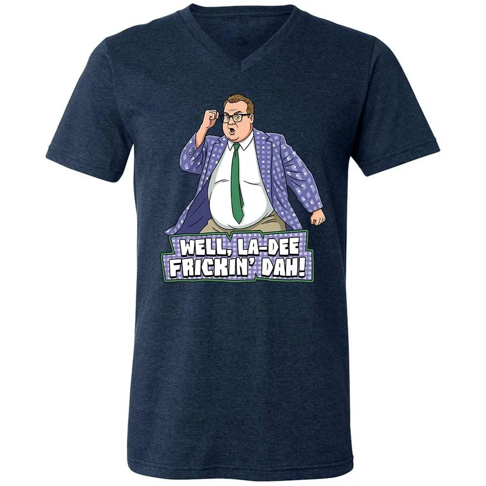Unisex V-Neck T-Shirt - C4QNJ85R - Heather Navy - 13