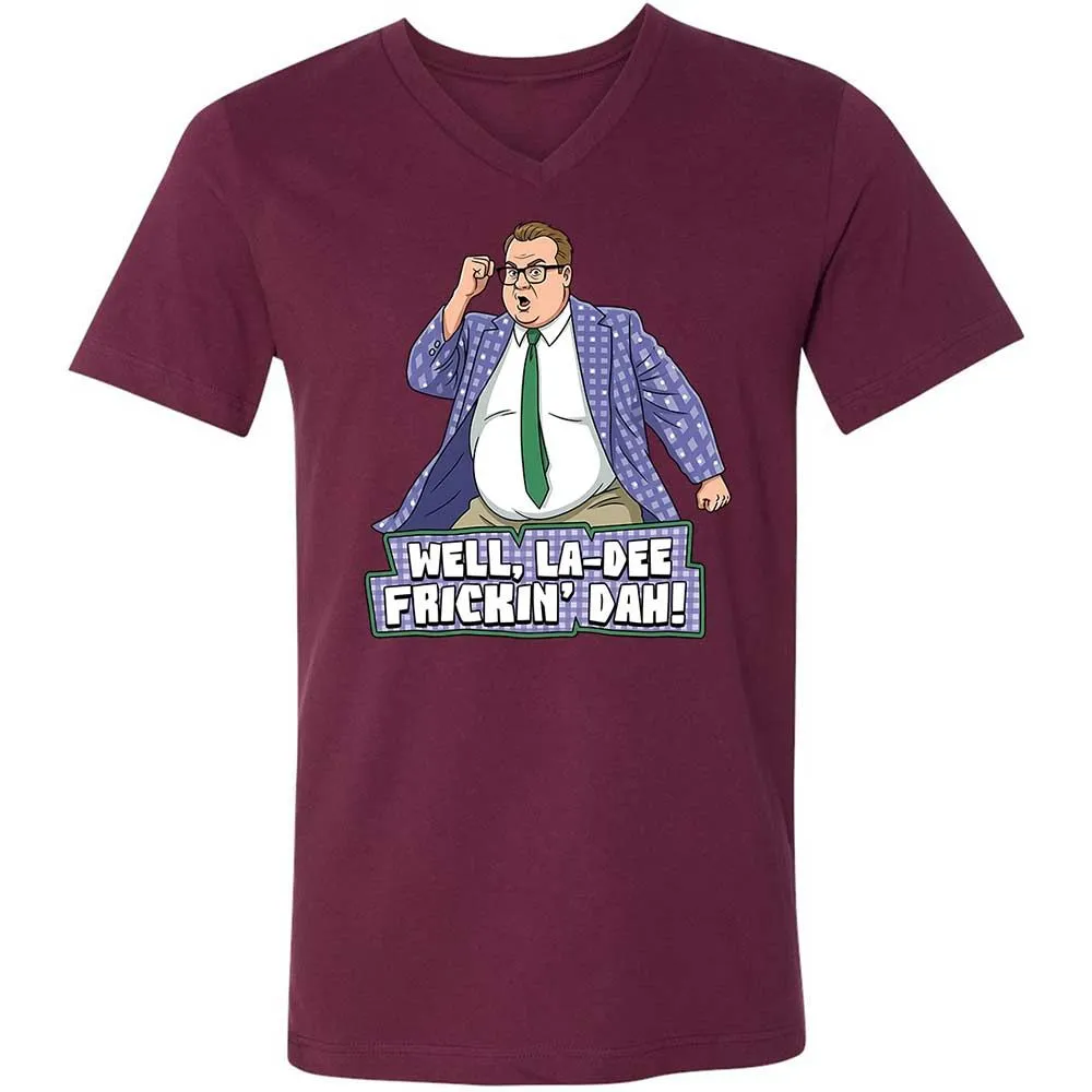 Unisex V-Neck T-Shirt - C4QNJ85R - Maroon - 14
