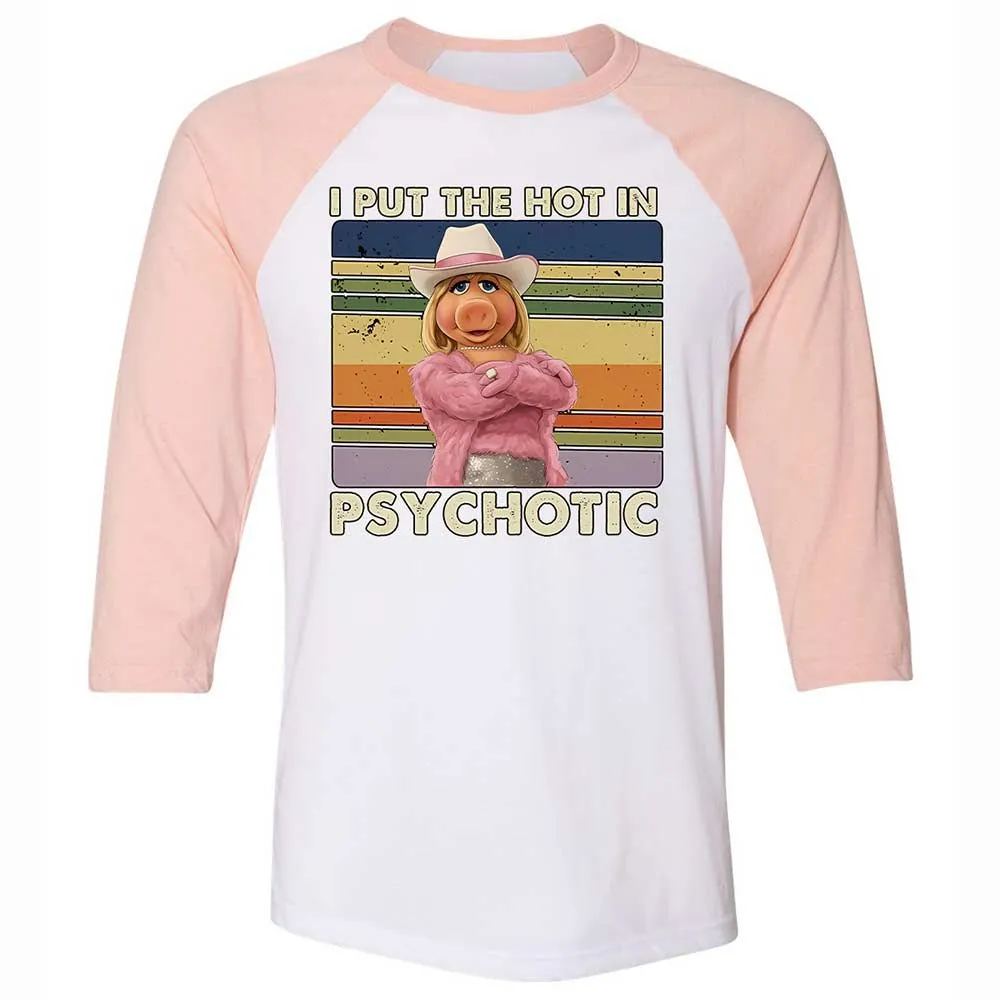 Unisex 3/4 Baseball Tee - RGCESP83 - White/Heather Peach - 5