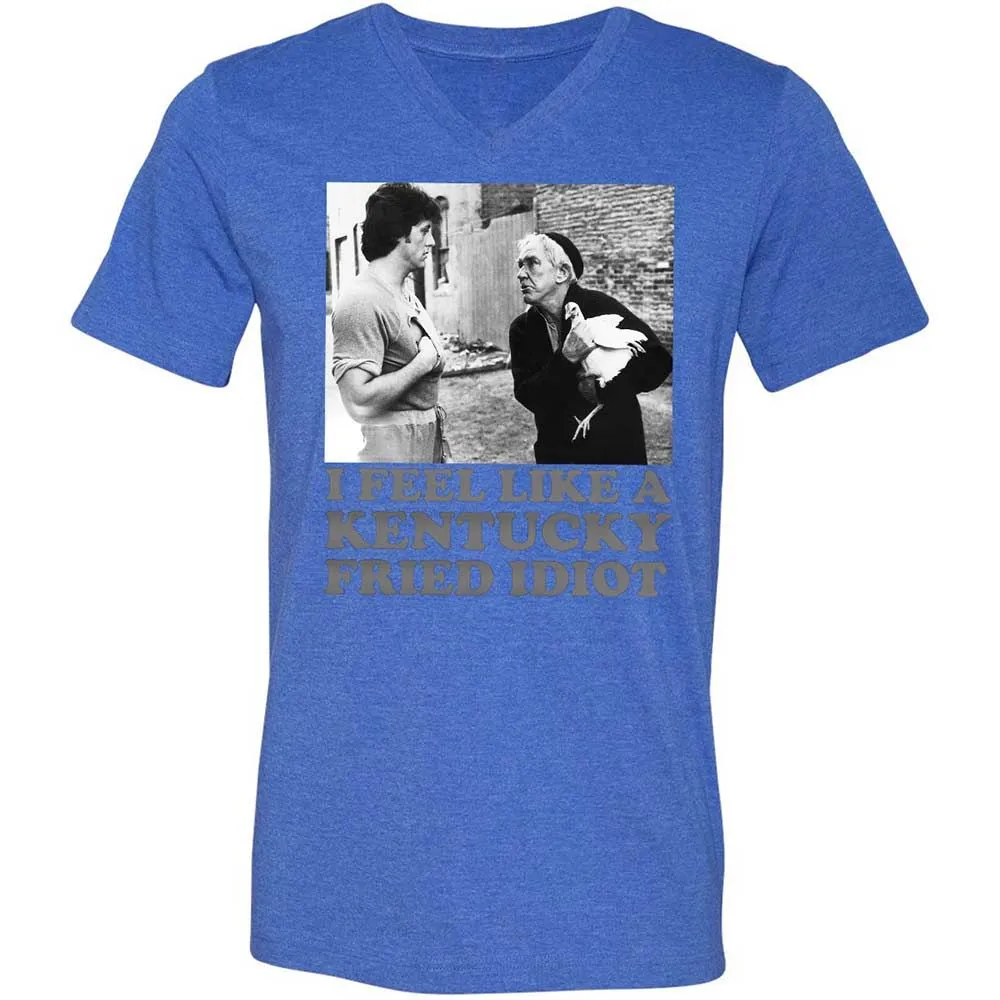 Unisex V-Neck T-Shirt - EJASL6Y7 - Heather True Royal - 4