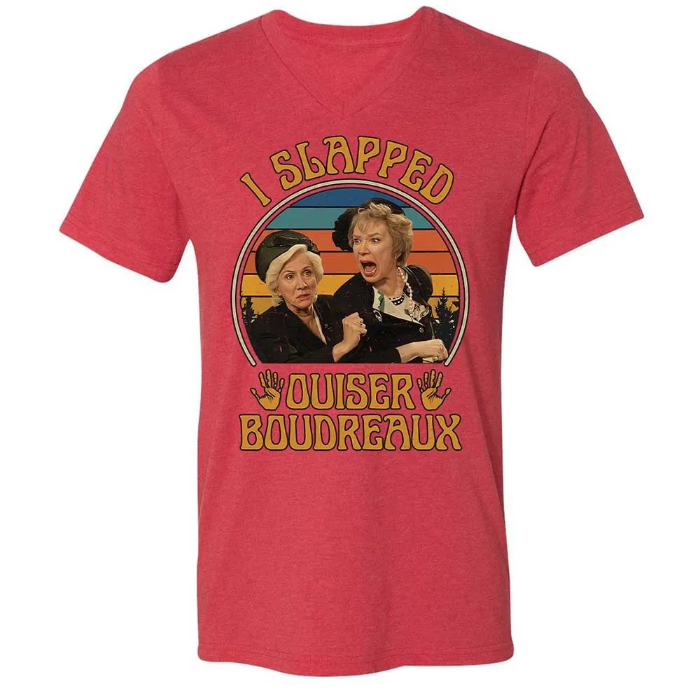 Unisex V-Neck T-Shirt - QFBQK1QP - Heather Red - 7