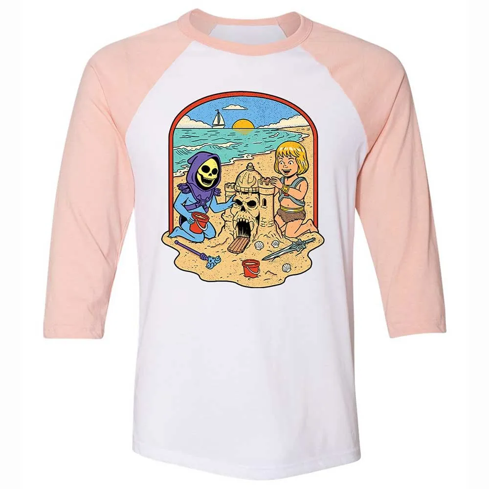 Unisex 3/4 Baseball Tee - TLT4E69S - White/Heather Peach - 5