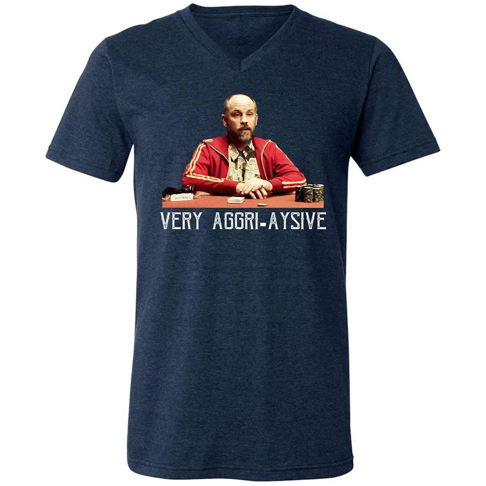 Unisex V-Neck T-Shirt - F4ZN6TWT - Heather Navy - 3