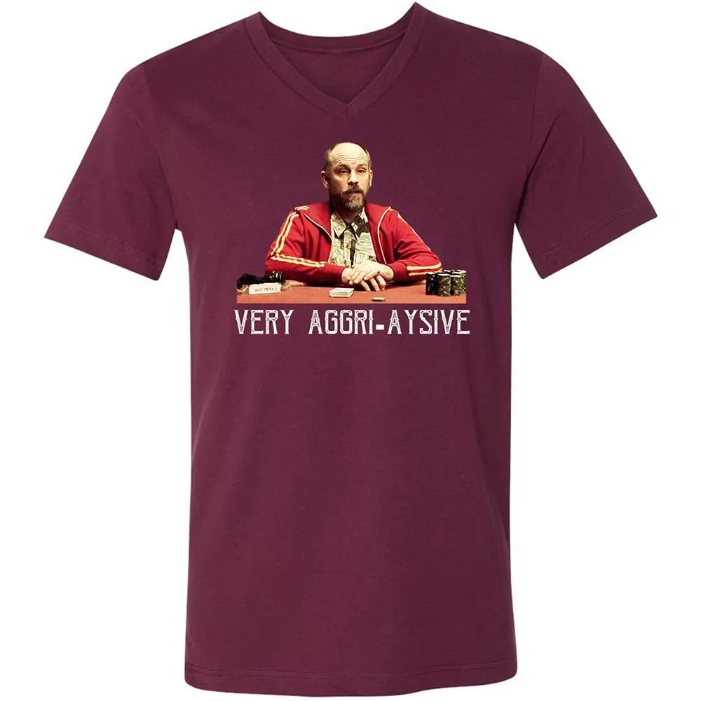 Unisex V-Neck T-Shirt - F4ZN6TWT - Maroon - 8