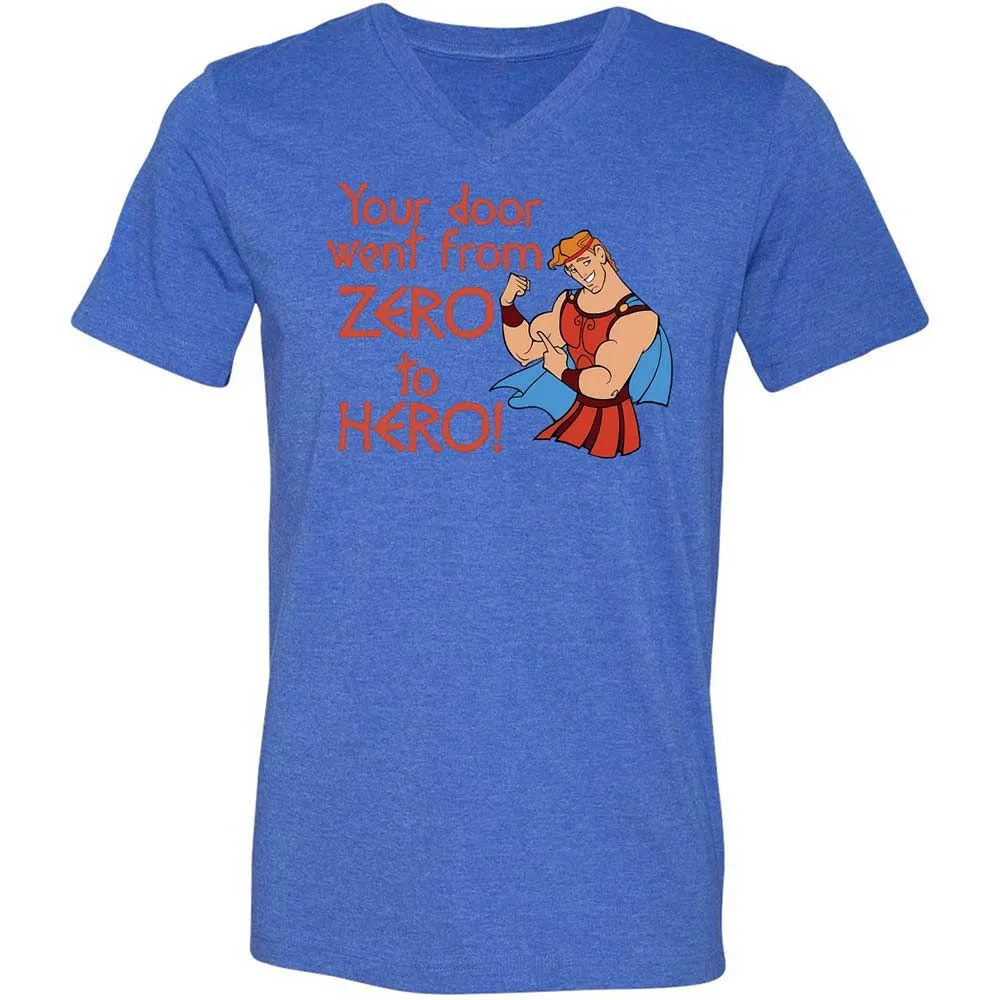 Unisex V-Neck T-Shirt - Q7UF636K - Heather True Royal - 4