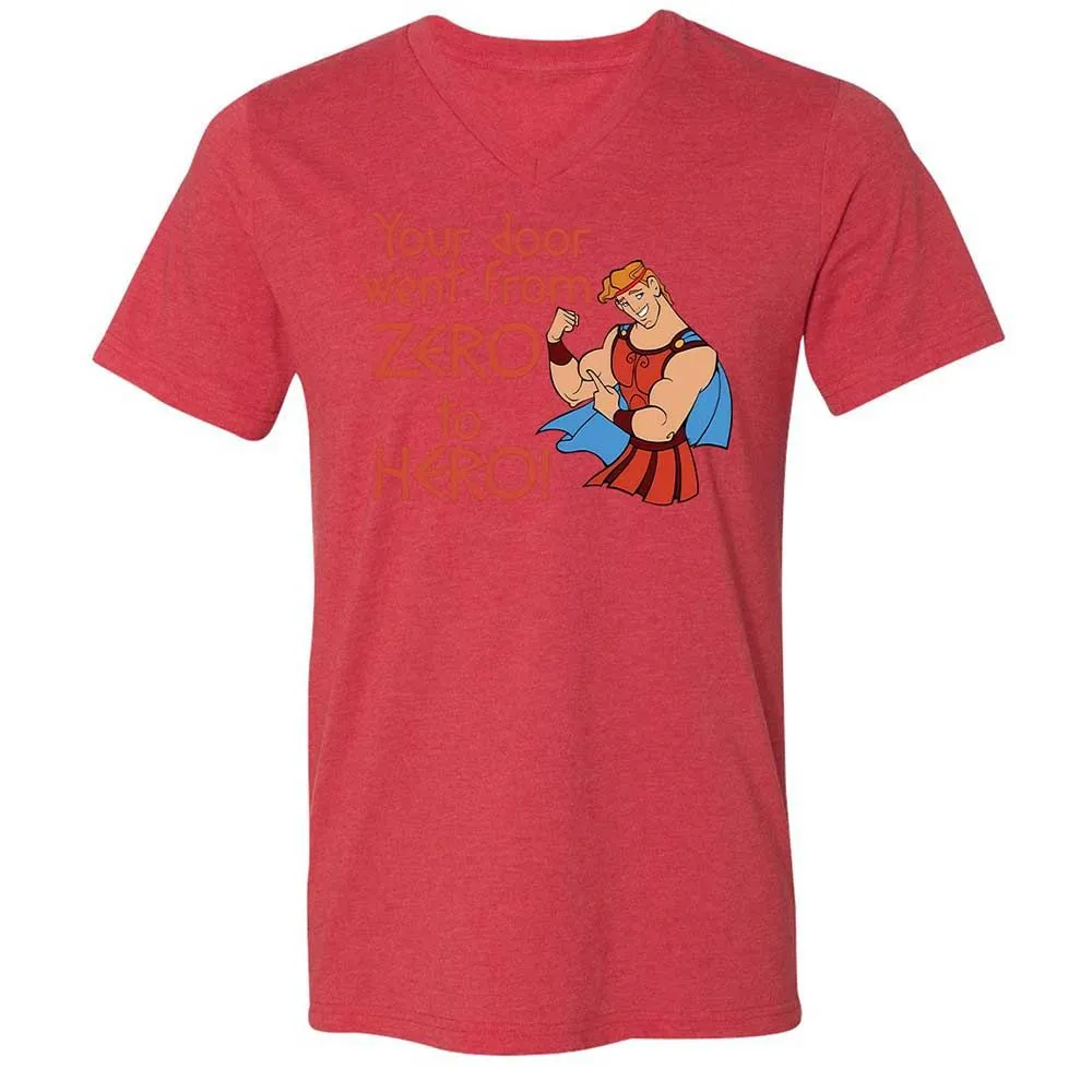 Unisex V-Neck T-Shirt - Q7UF636K - Heather Red - 6