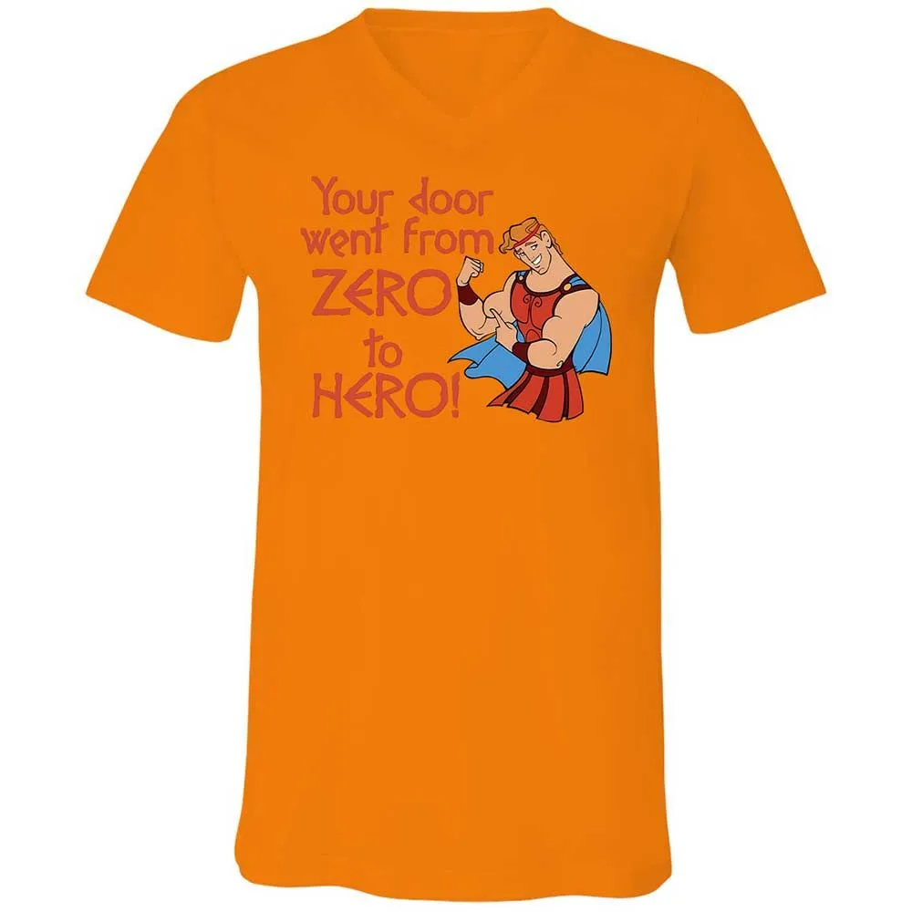 Unisex V-Neck T-Shirt - Q7UF636K - Orange - 7