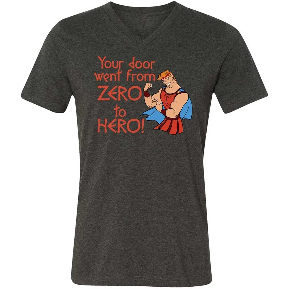 Unisex V-Neck T-Shirt - Q7UF636K - Dark Grey Heather - 8