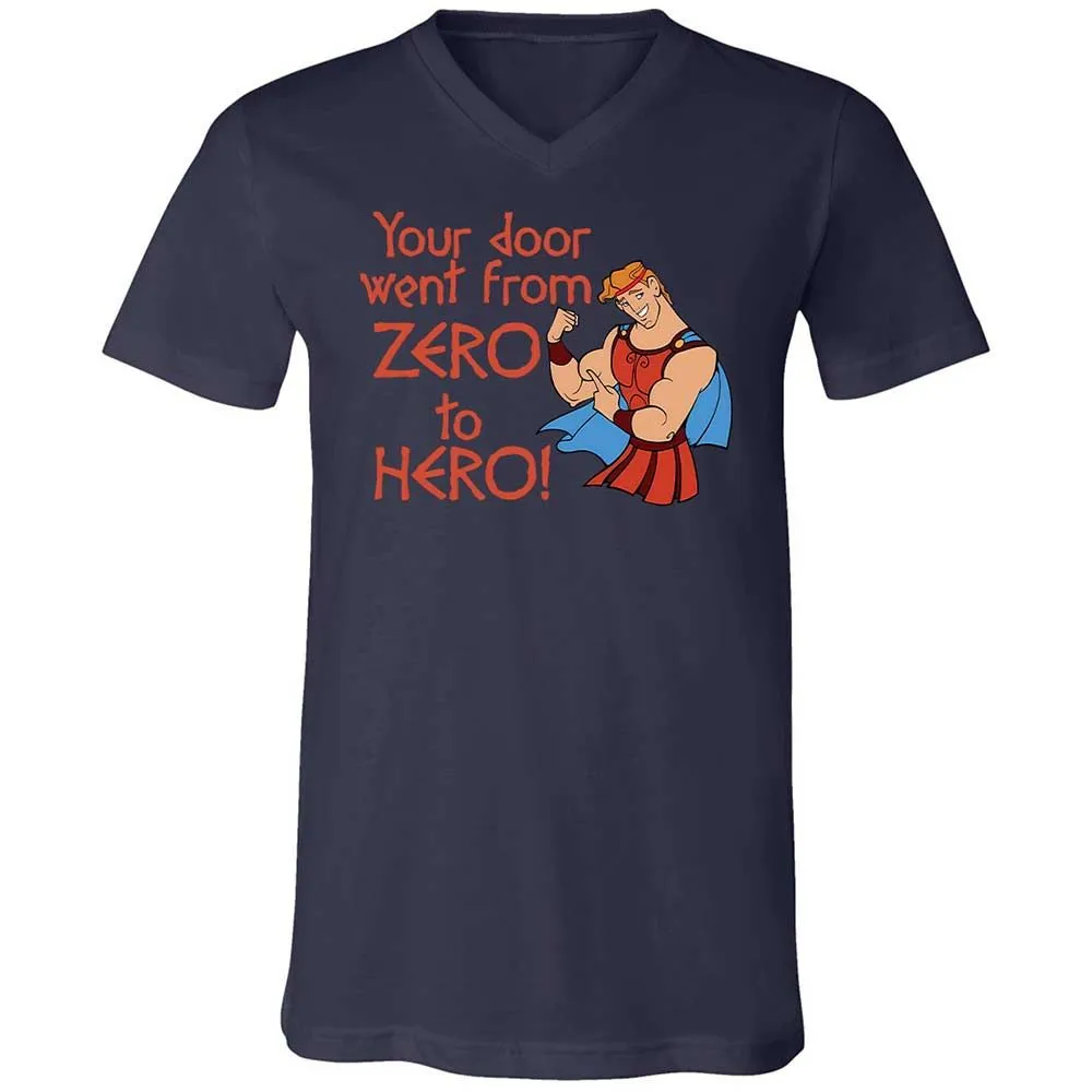 Unisex V-Neck T-Shirt - Q7UF636K - Navy - 12