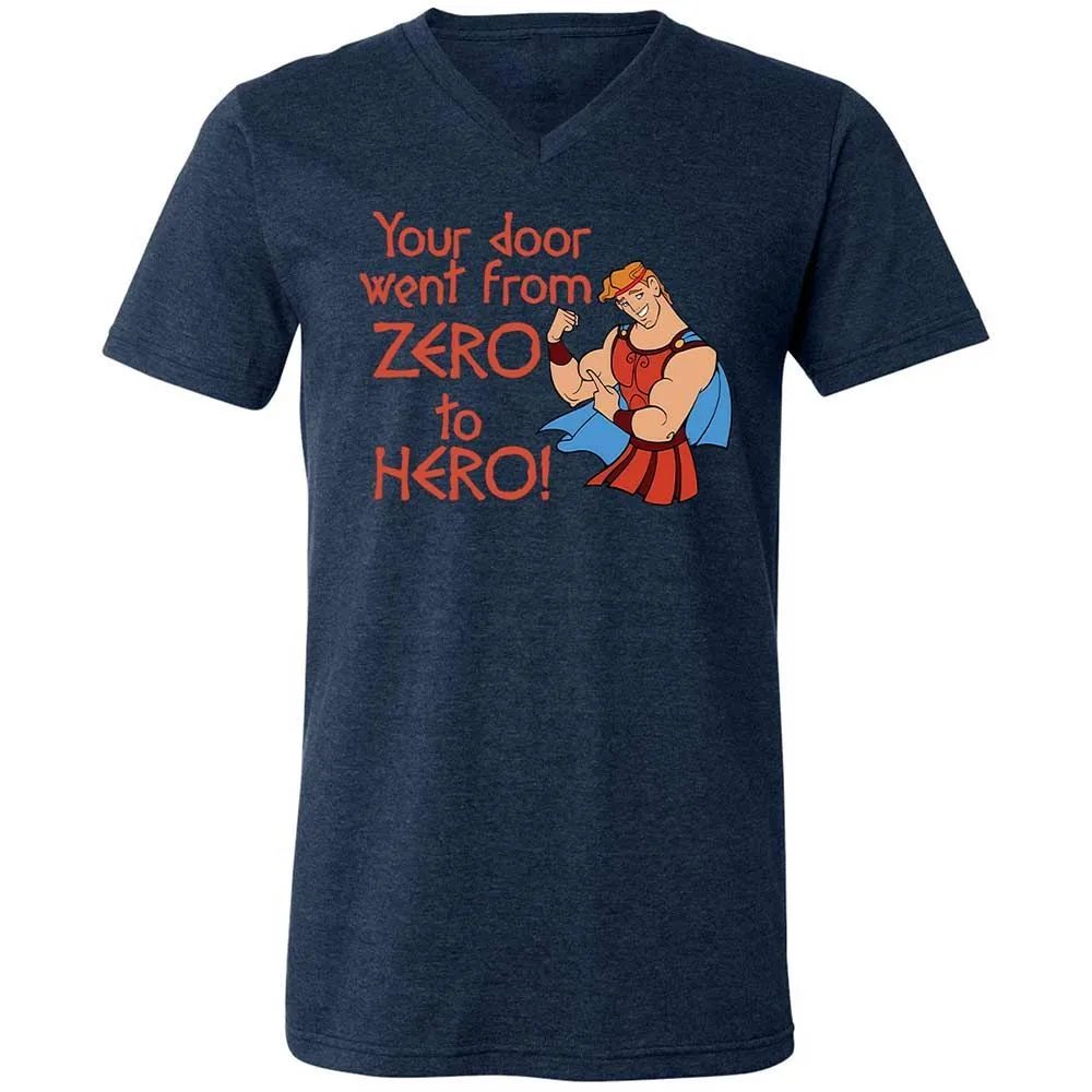 Unisex V-Neck T-Shirt - Q7UF636K - Heather Navy - 13