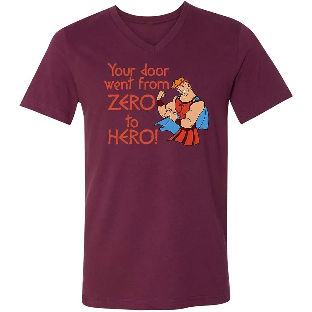 Unisex V-Neck T-Shirt - Q7UF636K - Maroon - 14