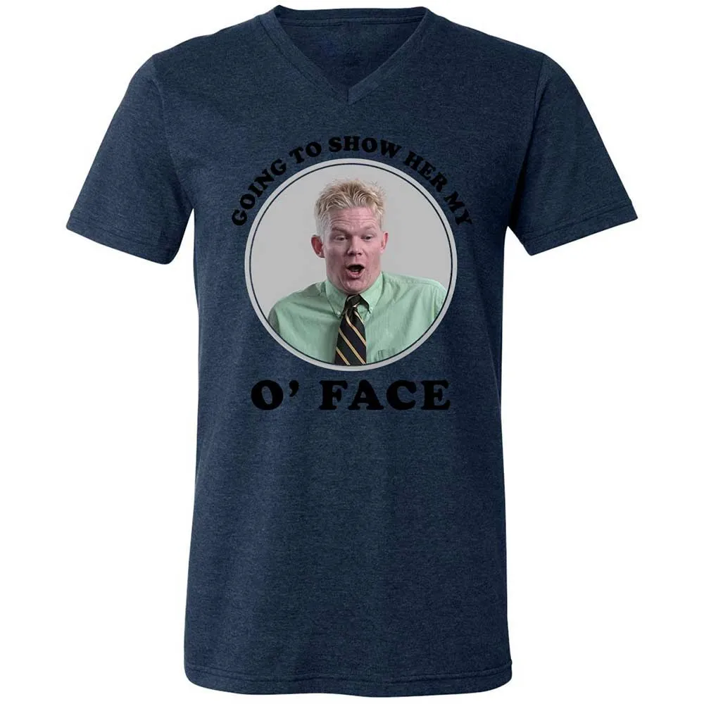 Unisex V-Neck T-Shirt - NVLUQHRS - Heather Navy - 13