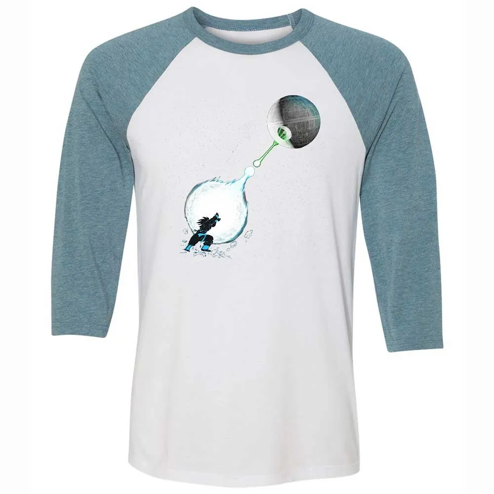 Unisex 3/4 Baseball Tee - ARVMBJXV - White/Denim - 3