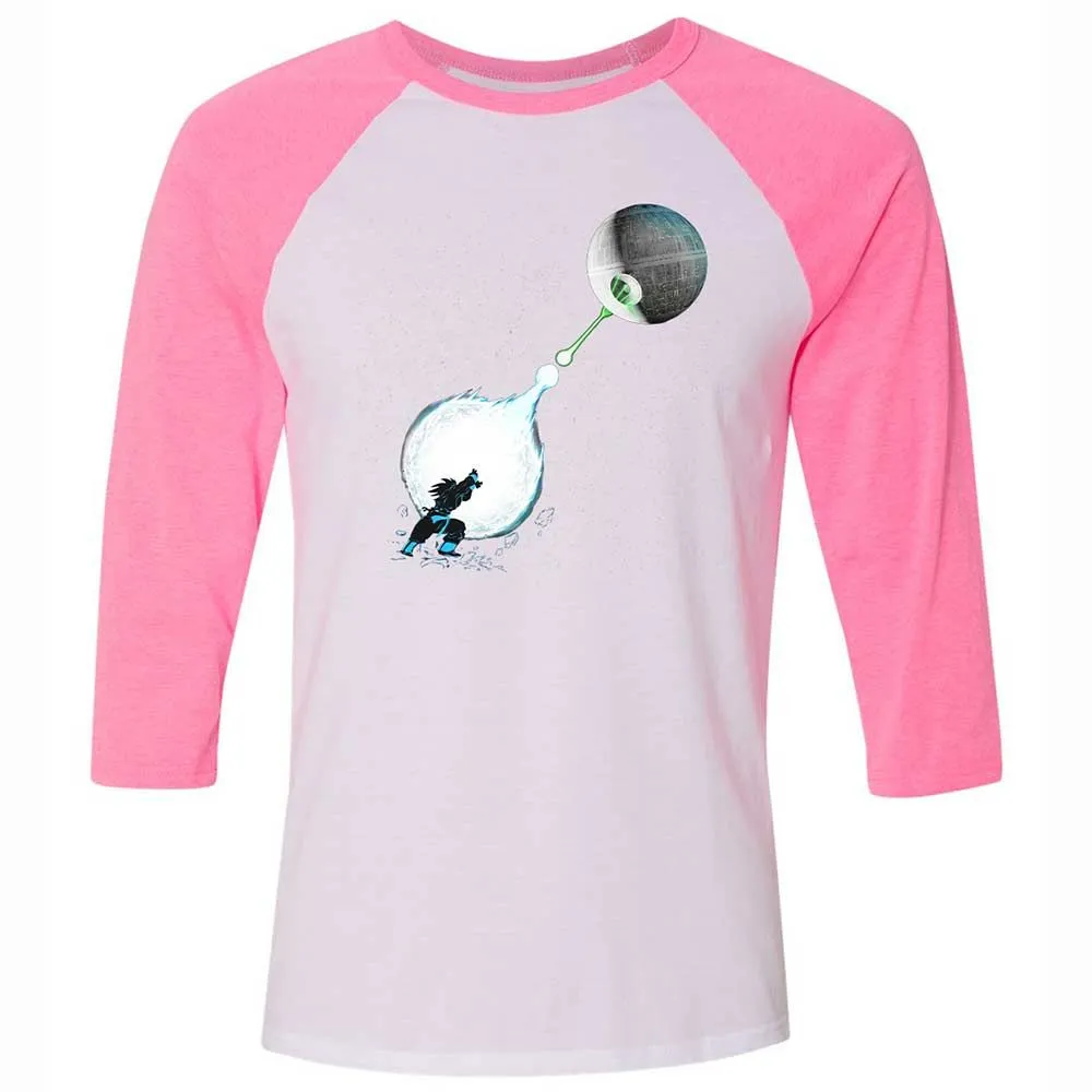 Unisex 3/4 Baseball Tee - ARVMBJXV - White/Neon Pink - 12