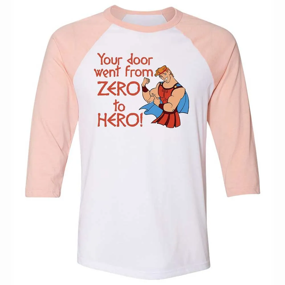 Unisex 3/4 Baseball Tee - 62UYDZUU - White/Heather Peach - 5