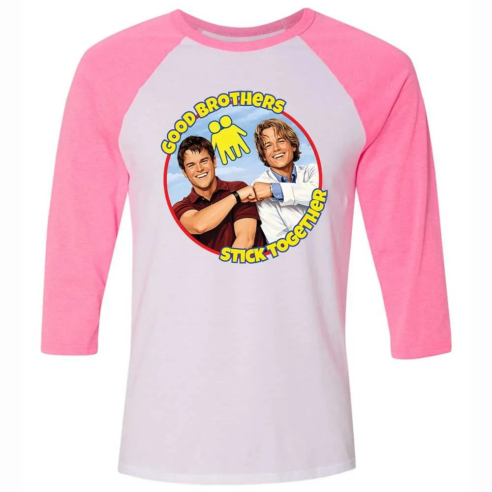 Unisex 3/4 Baseball Tee - 1PU75QMW - White/Neon Pink - 12