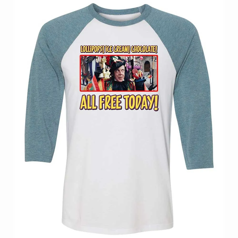 Unisex 3/4 Baseball Tee - QZGTZ782 - White/Denim - 3