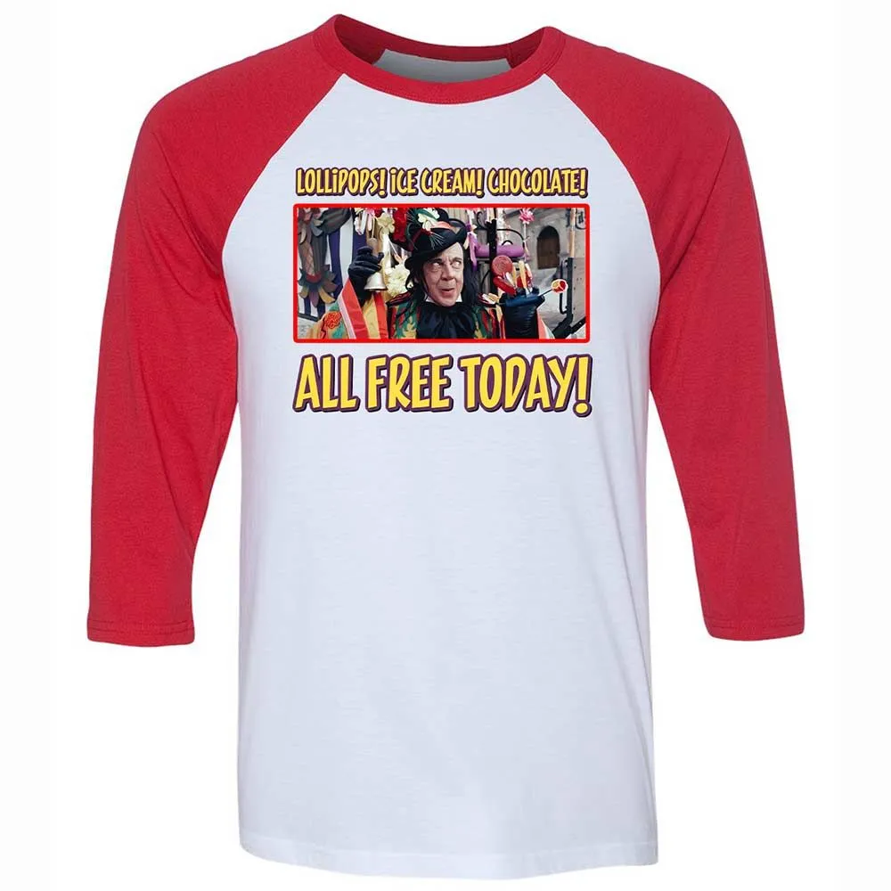Unisex 3/4 Baseball Tee - QZGTZ782 - White/Red - 9