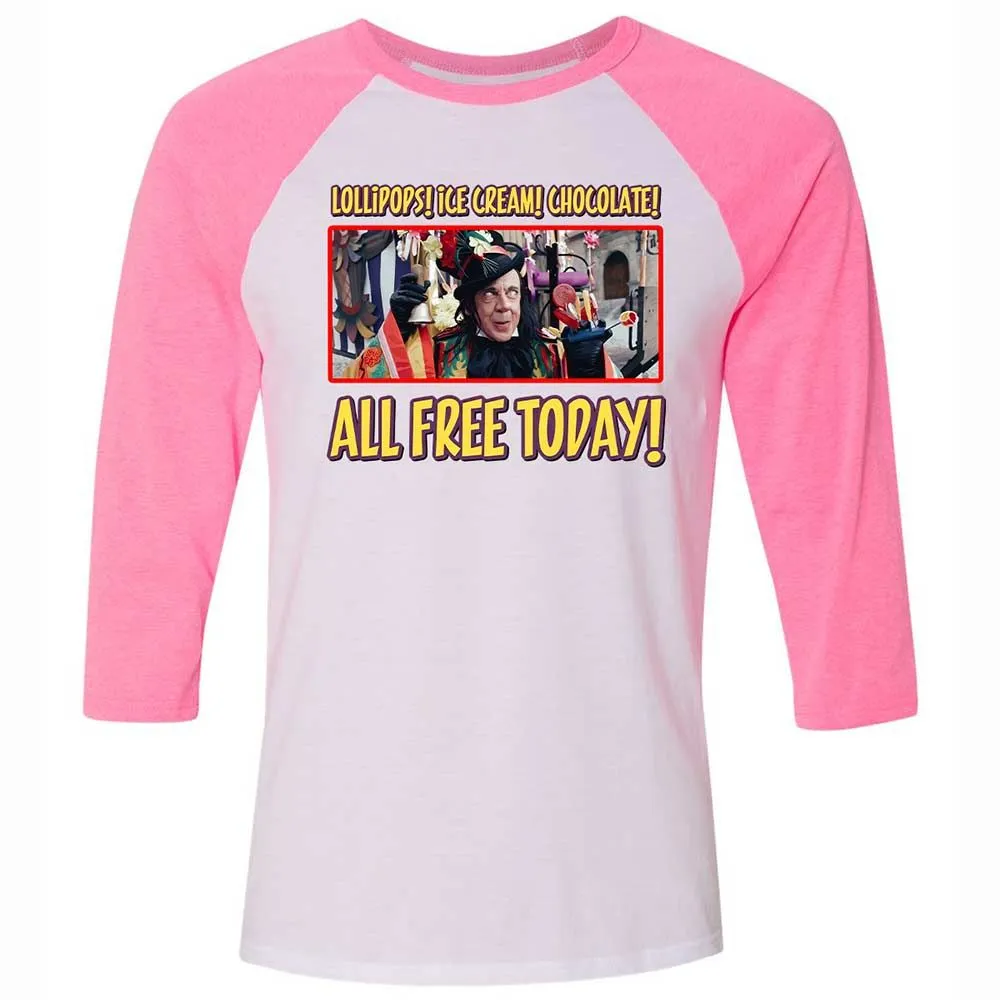 Unisex 3/4 Baseball Tee - QZGTZ782 - White/Neon Pink - 12