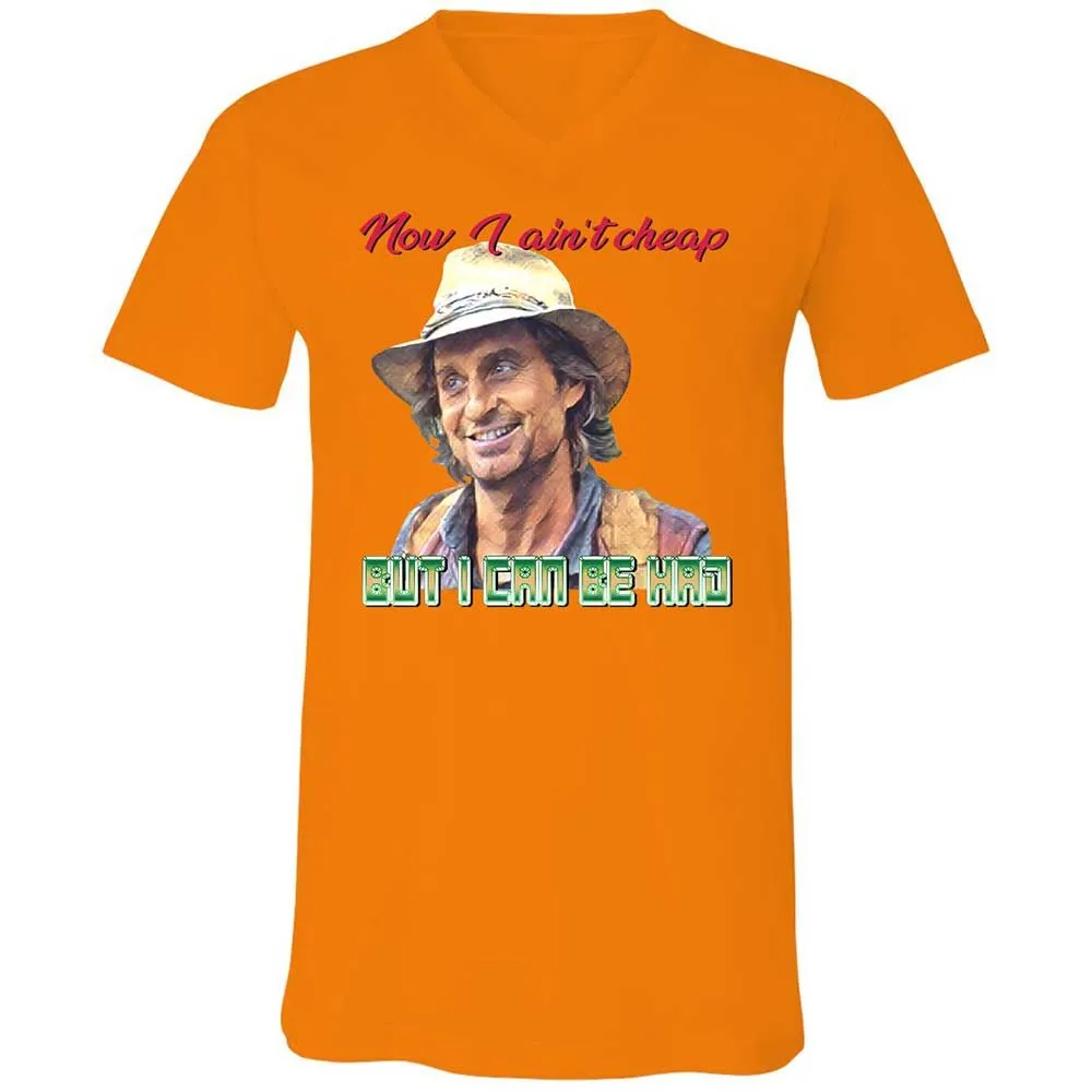 Unisex V-Neck T-Shirt - K7XR39X2 - Orange - 7