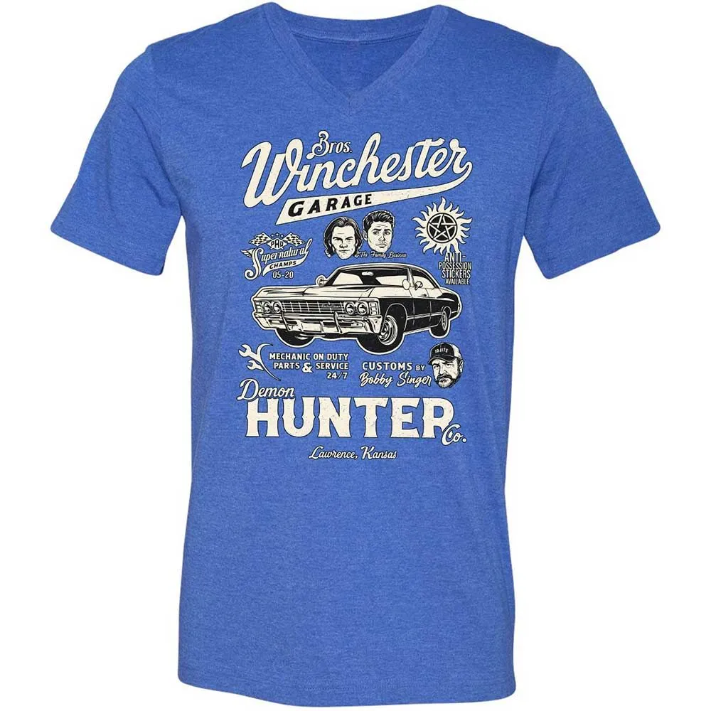 Unisex V-Neck T-Shirt - JQEEAHY8 - Heather True Royal - 5