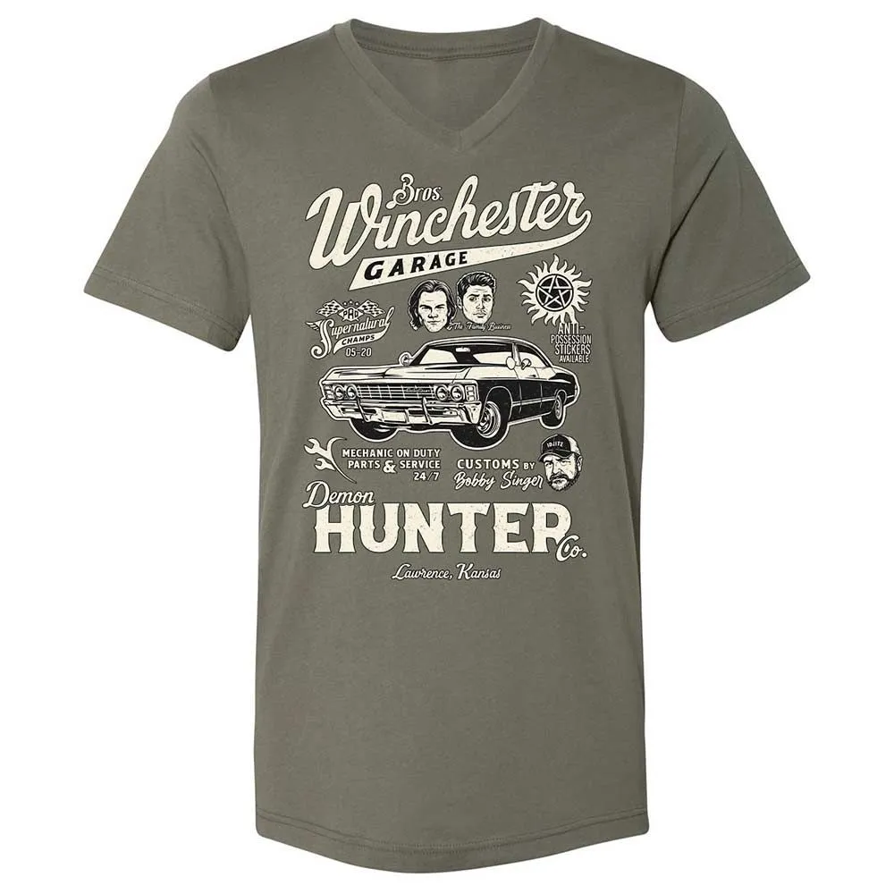 Unisex V-Neck T-Shirt - JQEEAHY8 - Military Green - 11