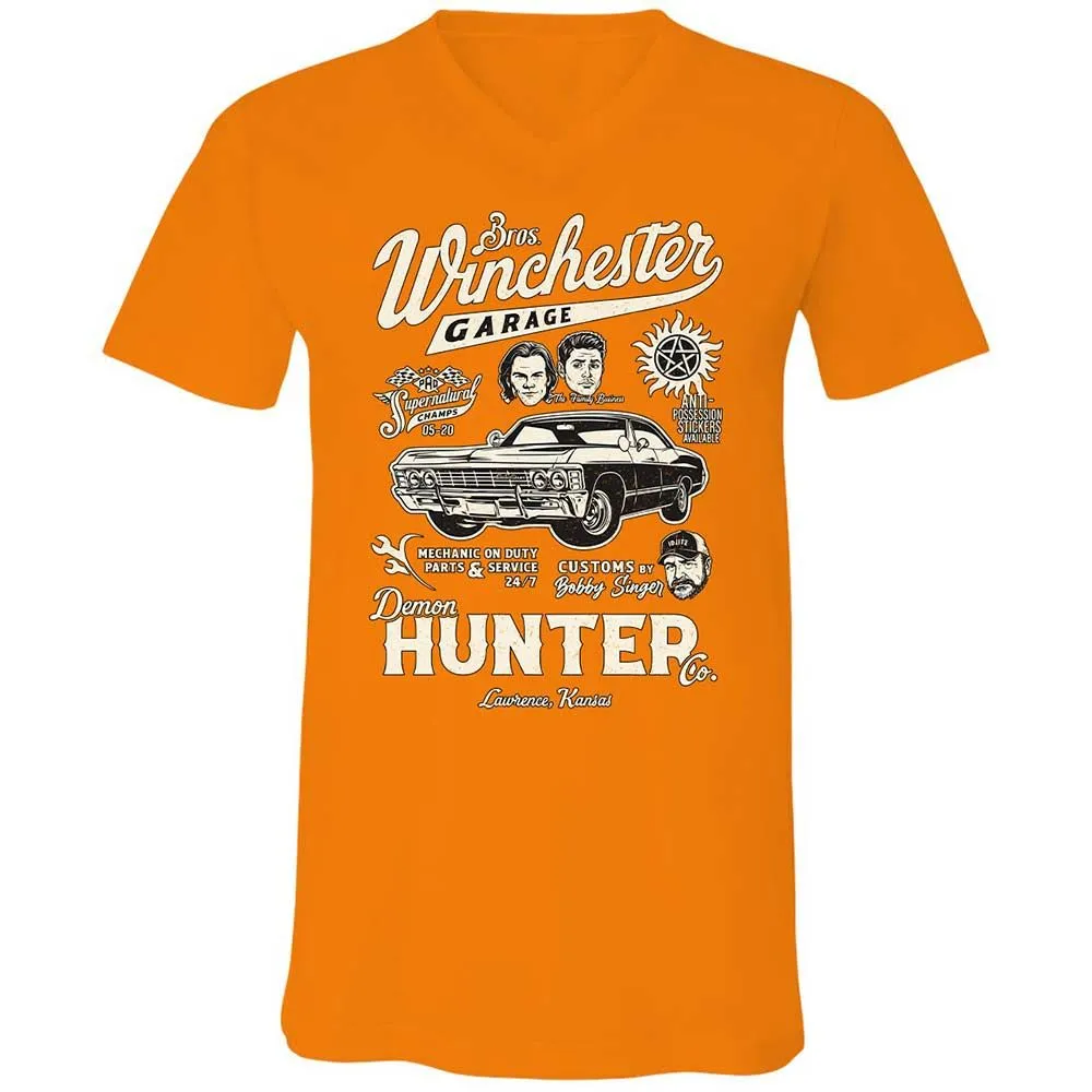 Unisex V-Neck T-Shirt - JQEEAHY8 - Orange - 12