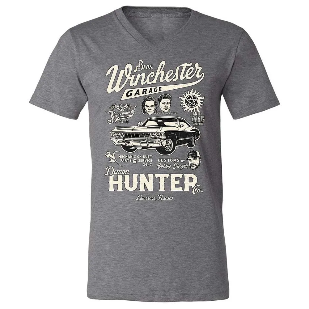 Unisex V-Neck T-Shirt - JQEEAHY8 - Deep Heather - 14