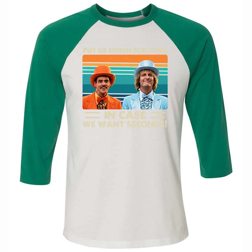 Unisex 3/4 Baseball Tee - SXFC5KP3 - White/Kelly - 6