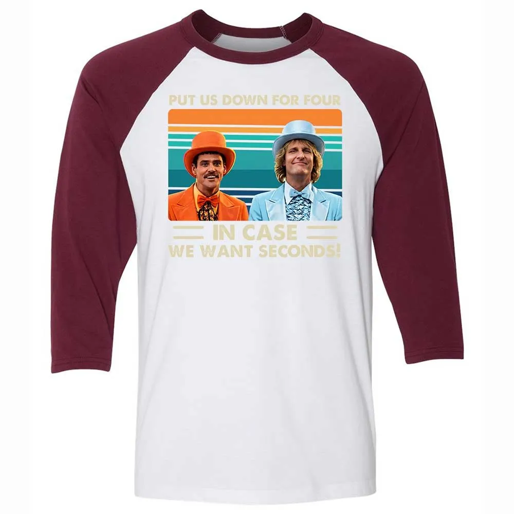 Unisex 3/4 Baseball Tee - SXFC5KP3 - White/Maroon - 7