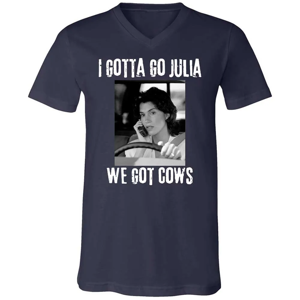 Unisex V-Neck T-Shirt - FUJ8YD6Q - Navy - 2