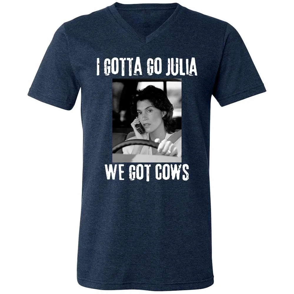 Unisex V-Neck T-Shirt - FUJ8YD6Q - Heather Navy - 3
