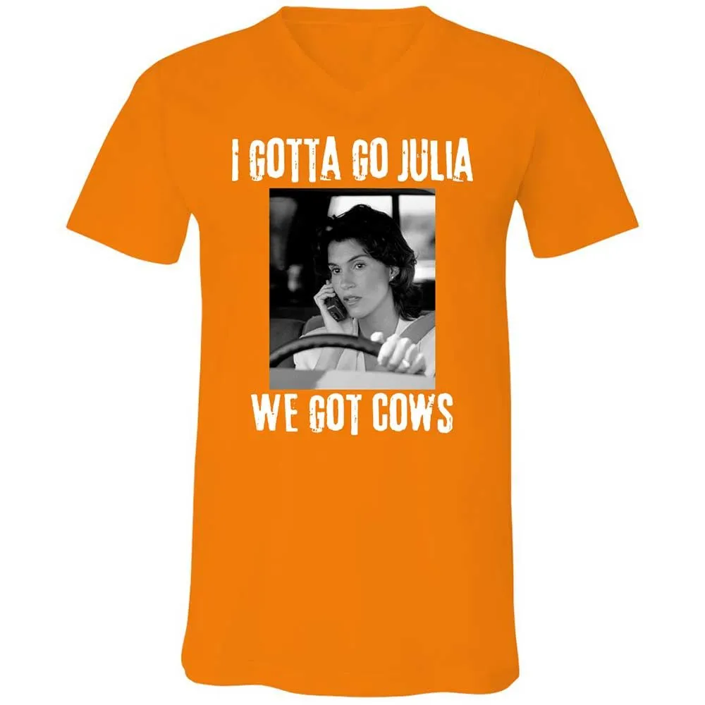 Unisex V-Neck T-Shirt - FUJ8YD6Q - Orange - 12