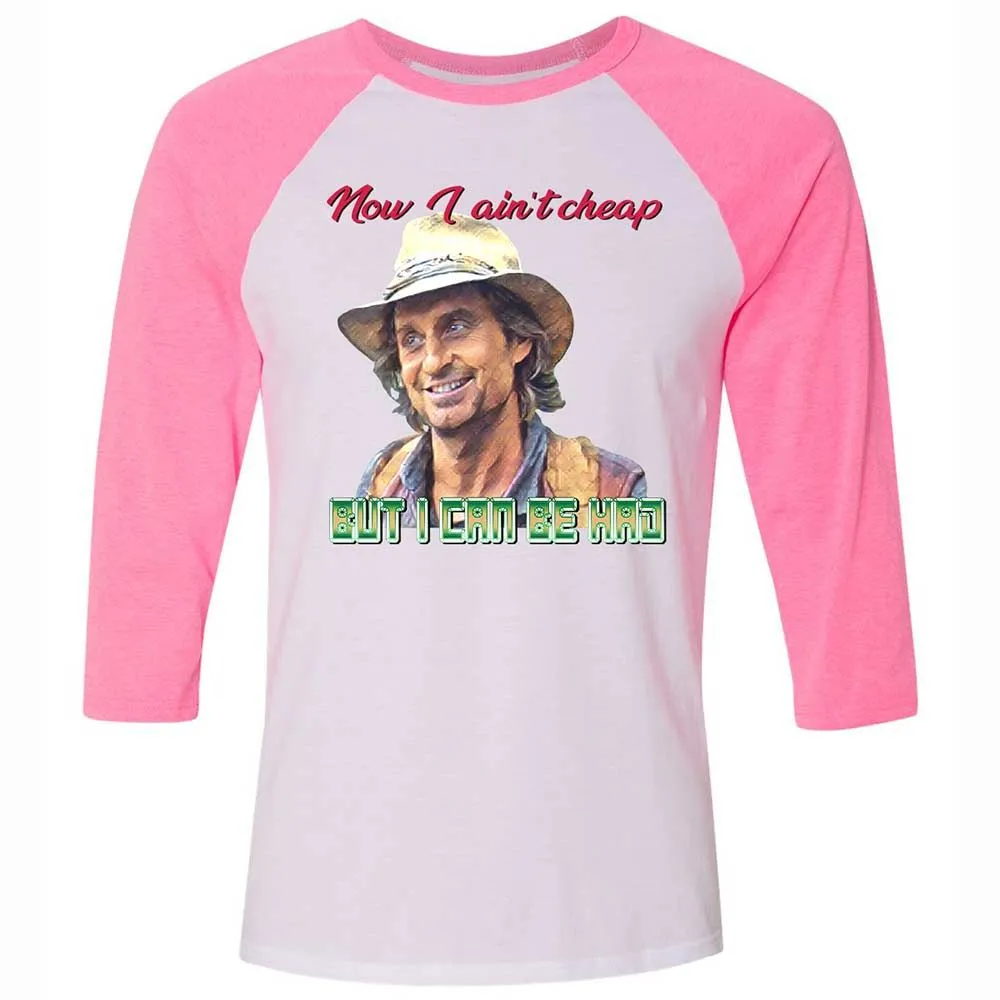 Unisex 3/4 Baseball Tee - 7XF2KXT6 - White/Neon Pink - 12