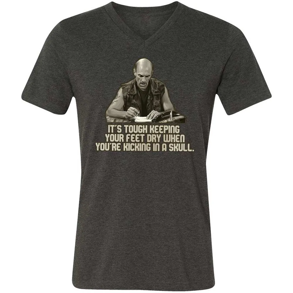 Unisex V-Neck T-Shirt - 5HPLX7QQ - Dark Grey Heather - 8