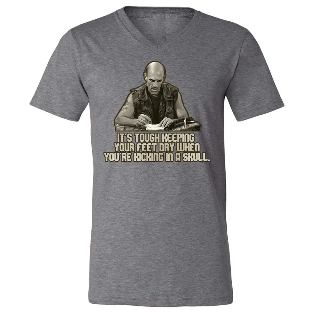 Unisex V-Neck T-Shirt - 5HPLX7QQ - Deep Heather - 9