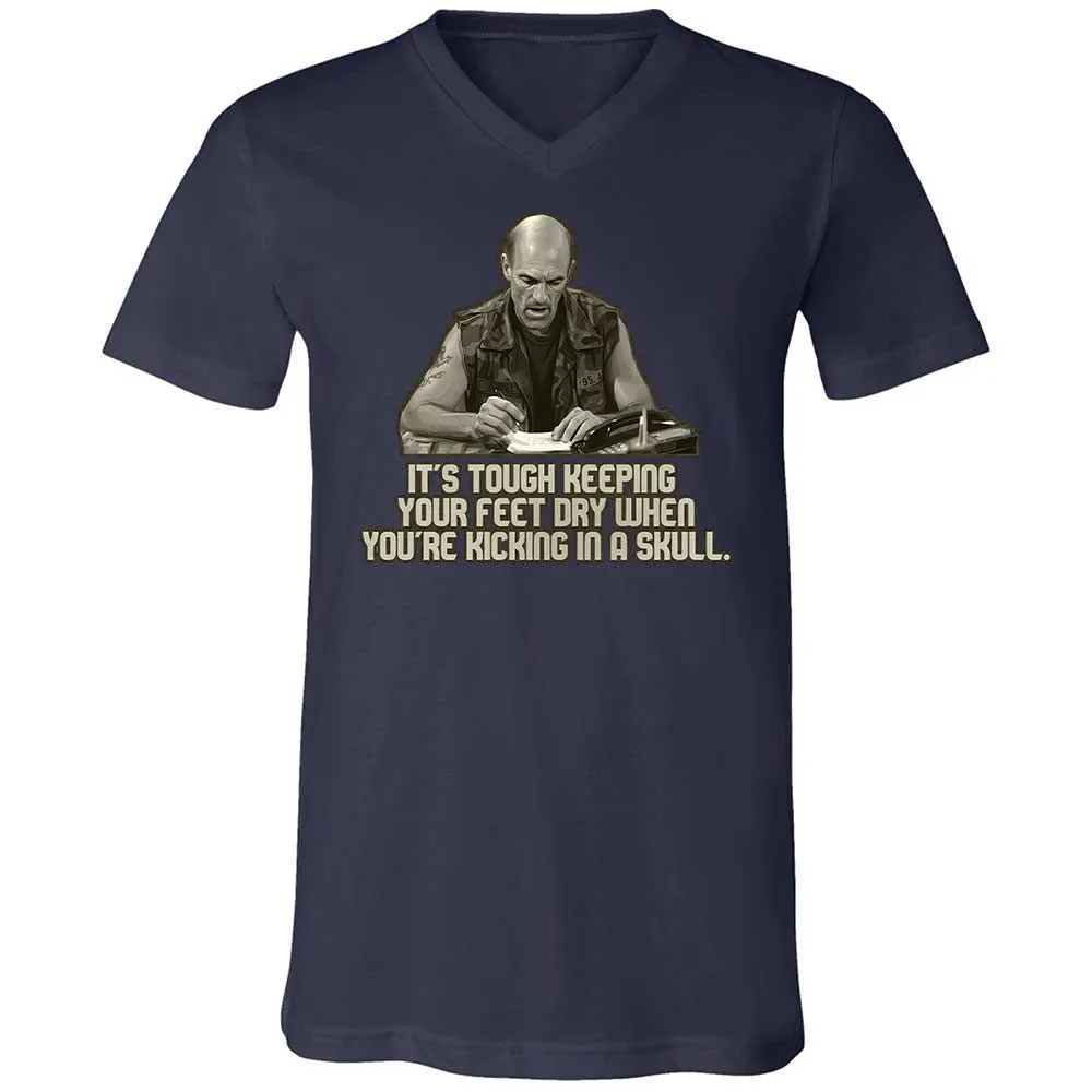 Unisex V-Neck T-Shirt - 5HPLX7QQ - Navy - 12
