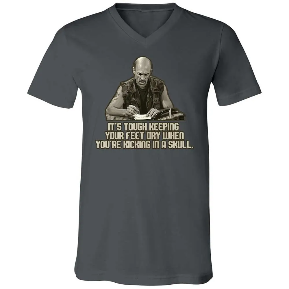 Unisex V-Neck T-Shirt - 5HPLX7QQ - Asphalt - 16