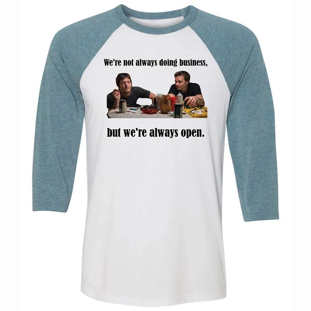 Unisex 3/4 Baseball Tee - T5U76GSQ - White/Denim - 3
