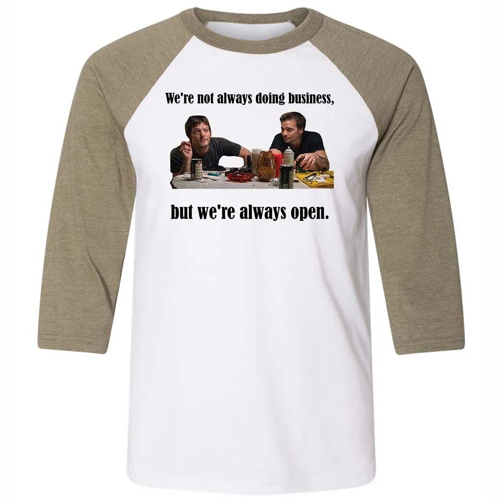 Unisex 3/4 Baseball Tee - T5U76GSQ - White/Heather Olive - 4