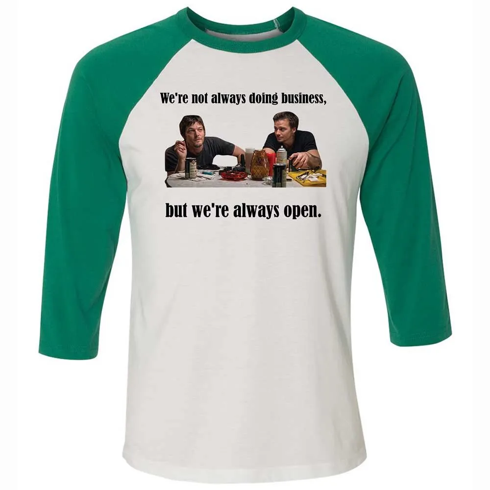Unisex 3/4 Baseball Tee - T5U76GSQ - White/Kelly - 6