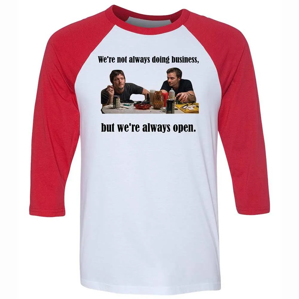 Unisex 3/4 Baseball Tee - T5U76GSQ - White/Red - 9