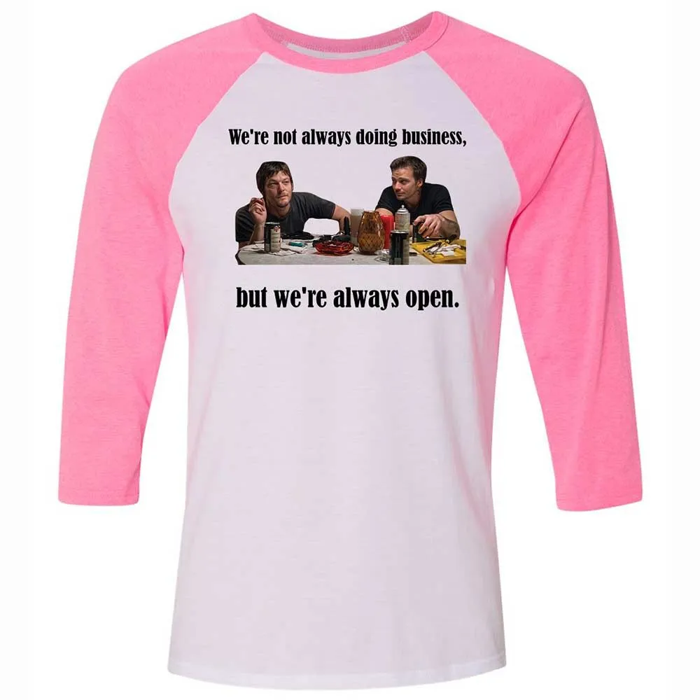 Unisex 3/4 Baseball Tee - T5U76GSQ - White/Neon Pink - 12